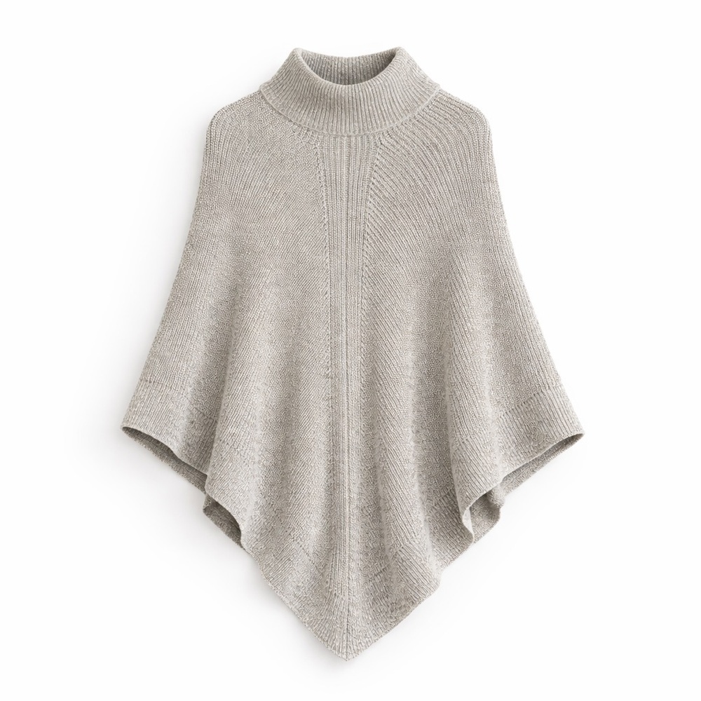 Size OS Roots Women’s NWT Snowy Fox Poncho Knit Cozy Winter Layering Cape